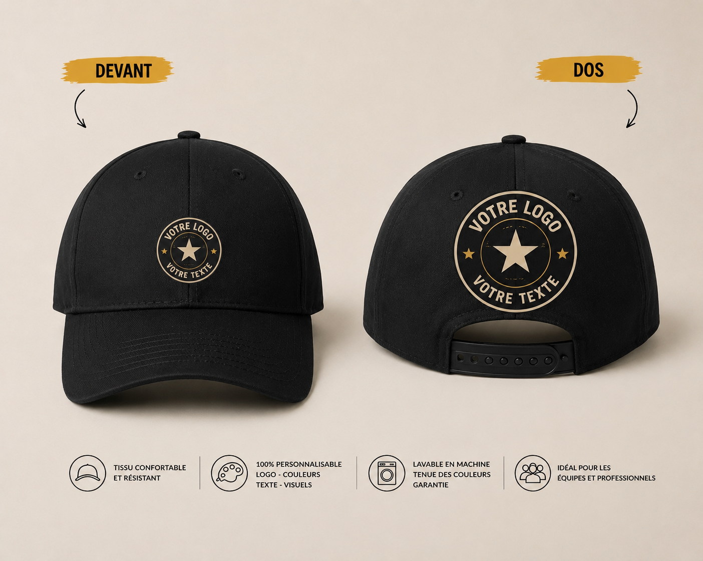 ✨ Casquette Signature Pro – Logo personnalisé