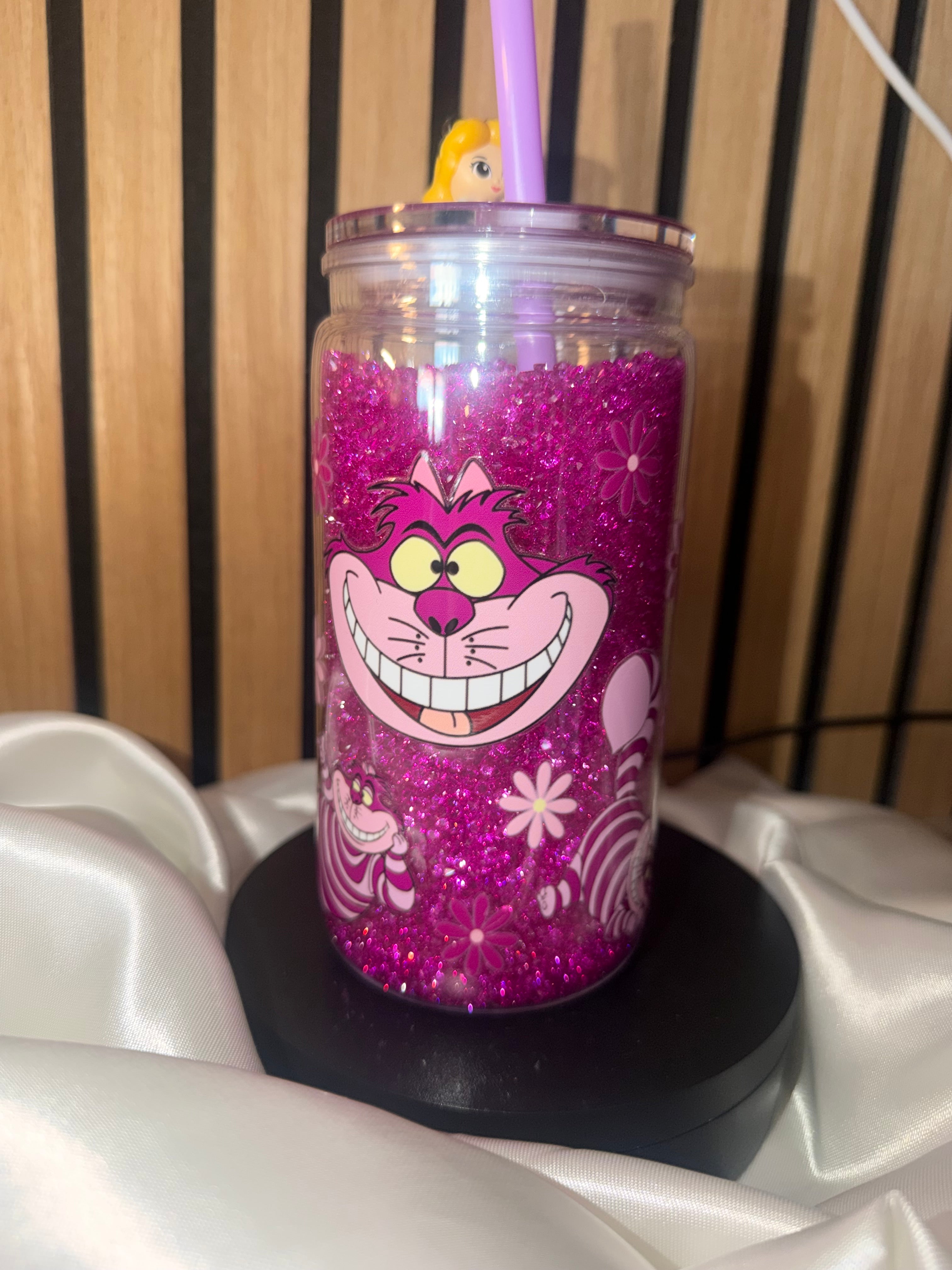 💎 Gobelet Snowglobe « Effet Diamant » – Chat de Cheshire