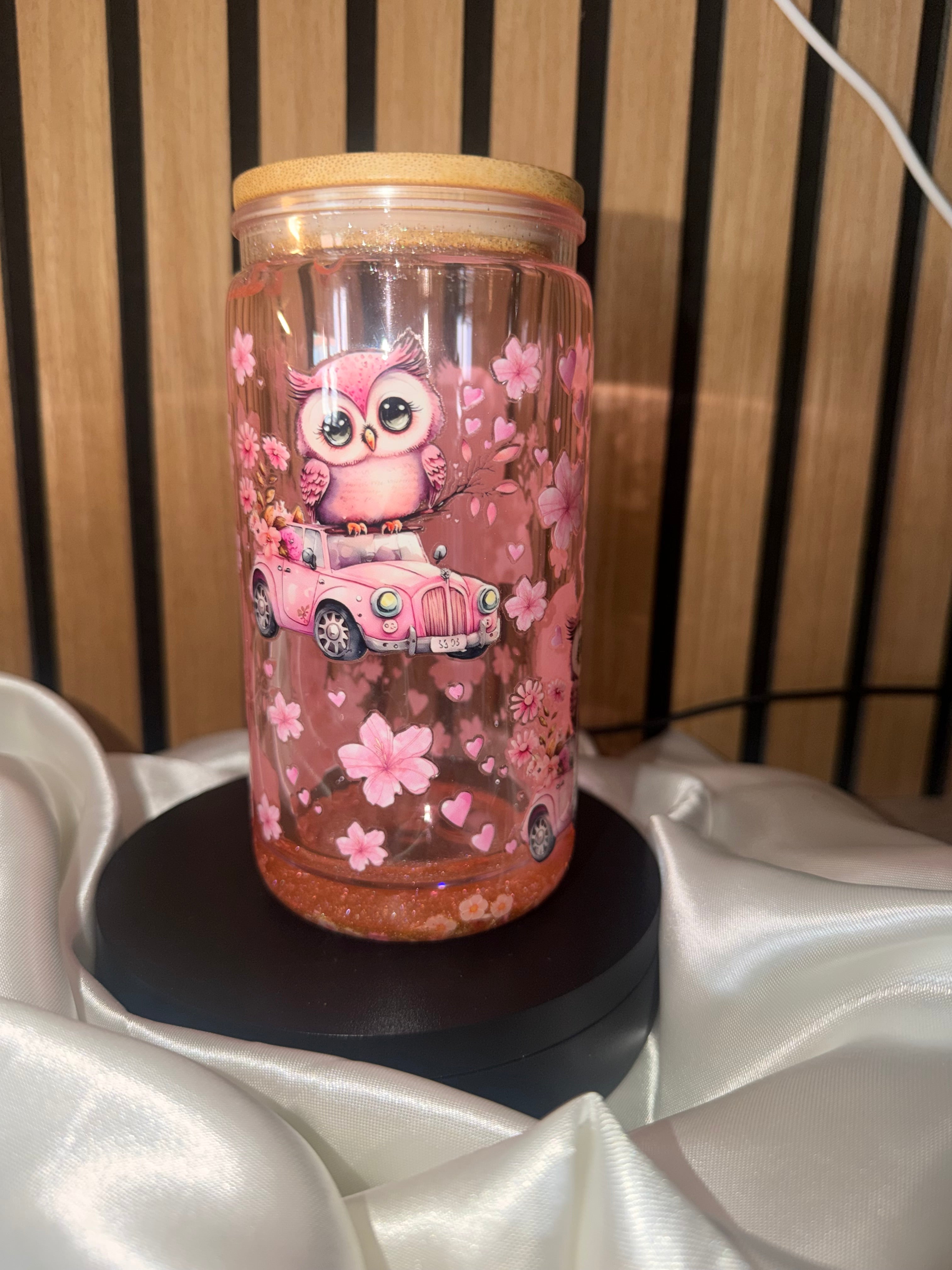 🩷 Gobelet Snowglobe « Effet Paillettes Cascade » – Chouette Fleurie