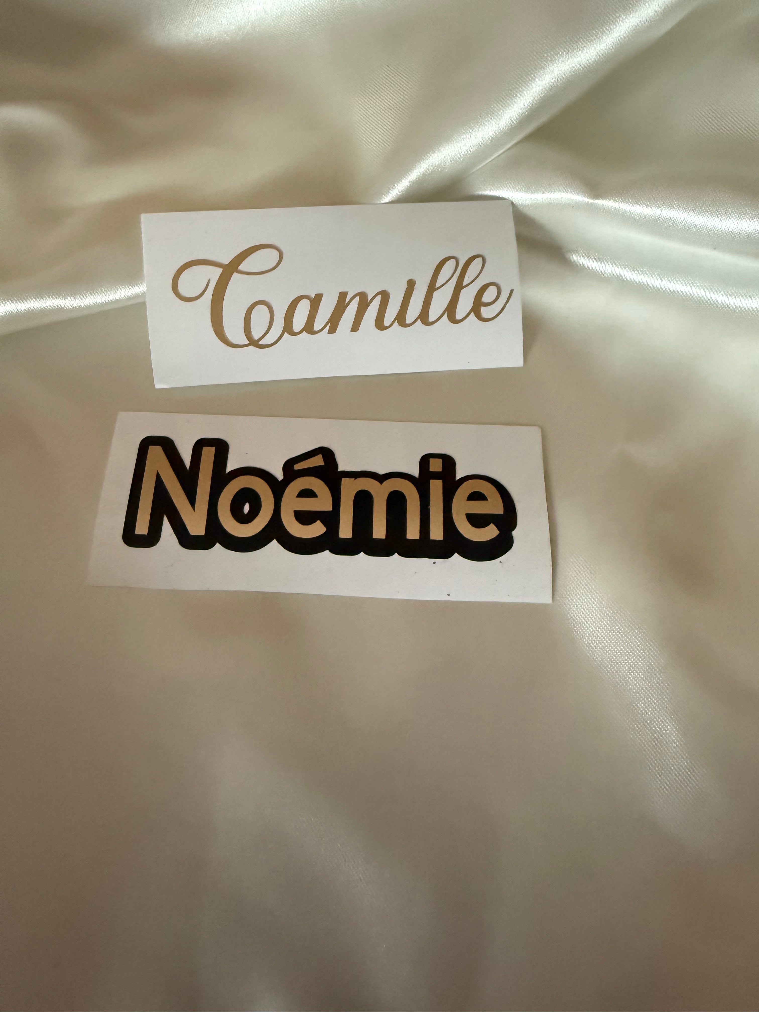 Ajout prénom en vinyle