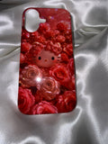 🌹 Coque iPhone 16  – Chaton Fleuri Rose Élégance 🌹